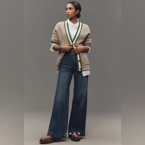 NWT Anthropologie Good American Good Waist Patch Palazzo Pocket Jeans 10/30